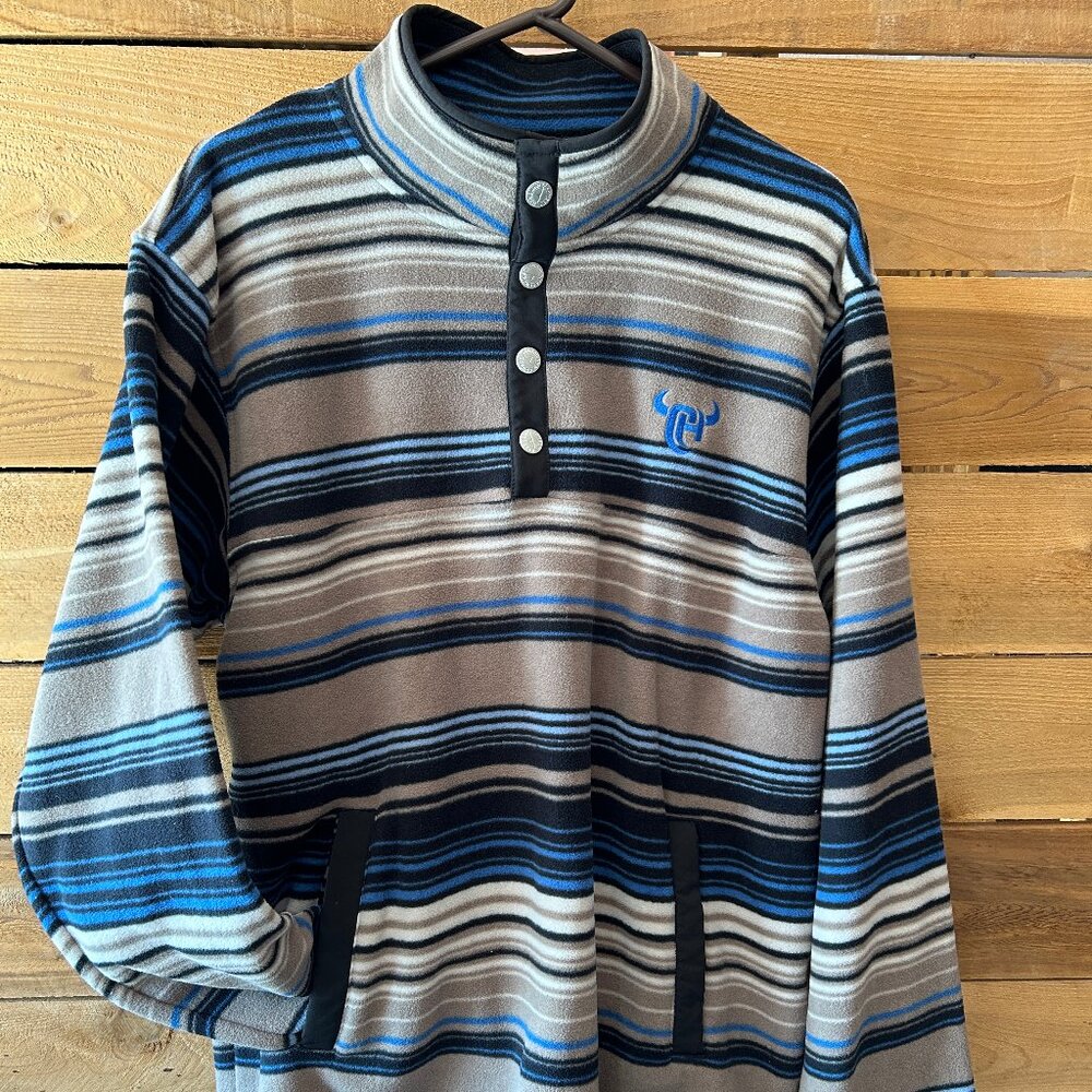 Cowboy Hardware Southwestern Serape Polar Fleece Cadet 400 Large Men's Excellent